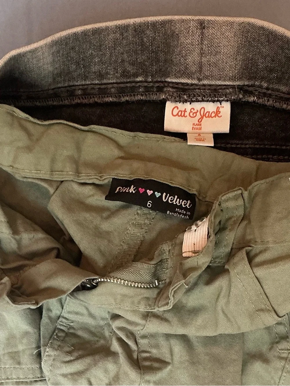 Kids Olive Cargo Pants - Versatile Everyday denim jeans bottoms
